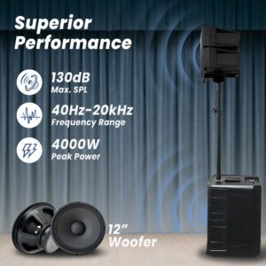 Line Array 1000W Sistema de Sonido de Columna Portatil LAP412 3 Parlantes