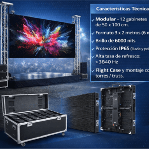 Arriendo Pantalla LED Outdoor 3x2m P2.976