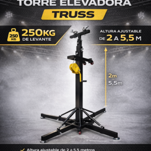 Torre Elevadora 250KG 5,5MT Truss Bull + Adaptador Truss