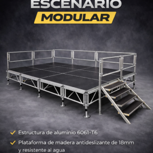 Escenario Aluminio Armable 23,8M2 Con Baranda