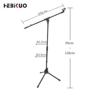 Atril de Micrófono Profesional Hebikuo M-300 Ajustable Negro